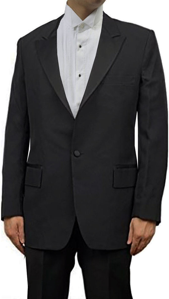 MensBlackPeakCollarTuxedoJacke