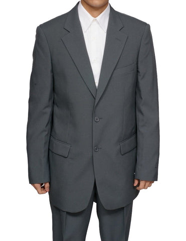 Men's 2 Button Slim Fit Gray (Grey) Dress Suit New
