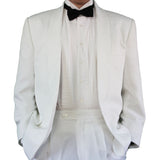 Men's One Button White Tuxedo Dinner Jacket with Shawl Collar