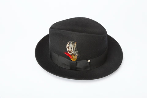 Men's Capas 100% Wool Black "Blues Brothers" Fedora Style Hat