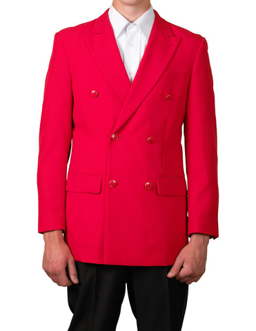 Mens Double Breasted Dinner Blazer Red Suit Jacket Sport coat New