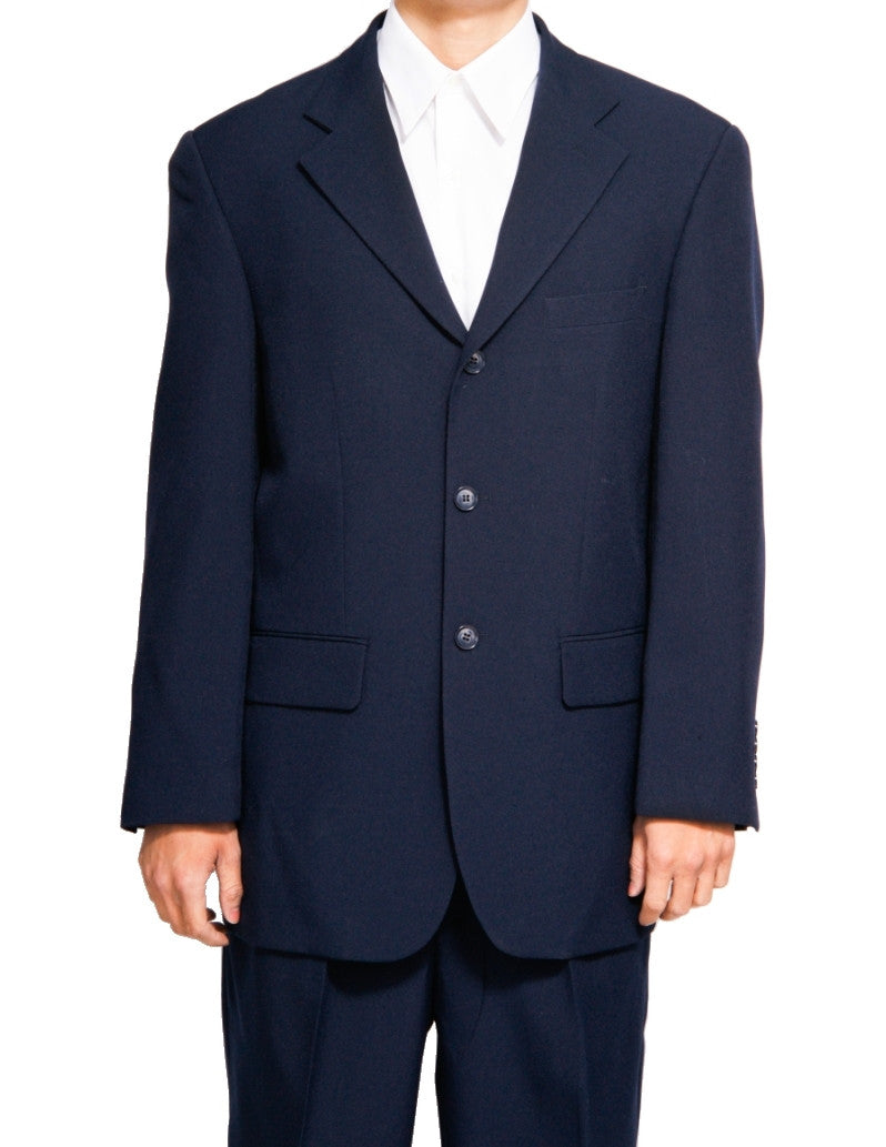 Men's Single Breasted Navy Blue Three Button Dress Suit New Men's Single Breasted Navy Blue Three Button Dress Suit New