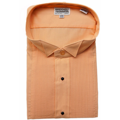 Men's Peach Melon Orange Wing Tip Tuxedo Shirt New