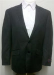 New Men's Two Button Black Pinstripe Super 150's Poly/Rayon Slim Fit Dress Suit