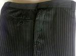 New Men's Two Button Black Pinstripe Super 150's Poly/Rayon Slim Fit Dress Suit