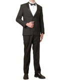 Men's Two Button Two Piece Black Tuxedo Suit