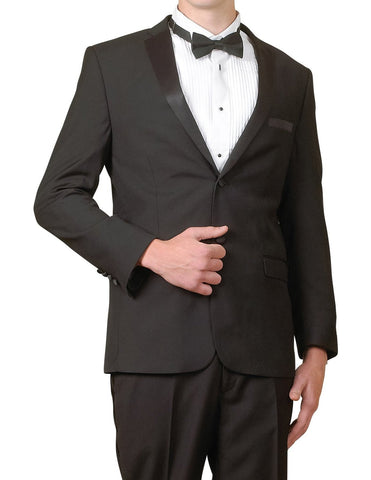 Men's Two Button Two Piece Black Tuxedo Suit