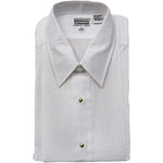 Men's White Laydown Collar Tuxedo Shirt
