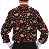 Men's Lucky Casino Las Vegas Themed Tuxedo Shirt Roulette Gambling