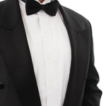 Men's New Vintage 2 Piece Double Breasted Peak Lapel Black Tuxedo