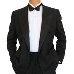 Men's New Vintage 2 Piece Double Breasted Peak Lapel Black Tuxedo