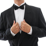 Men's New Vintage 2 Piece Double Breasted Peak Lapel Black Tuxedo