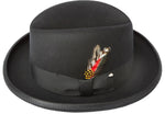 Men's 100% Wool Black Godfather Fedora Style Hat