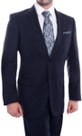 Men's 2 Button Navy Blue Wool Dress Suit