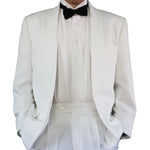Men's One Button White Tuxedo Dinner Jacket with Shawl Collar