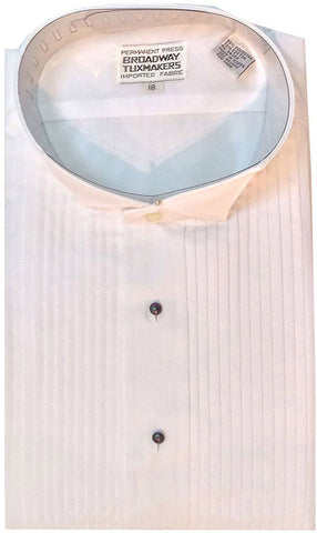 Men's White Wingtip Tuxedo Shirt with 1/4" Pleats