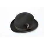 Men's 100% Wool Black Derby Bowler Hat