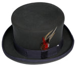 Men's 100% Wool Gray Topper Top Hat by Capas