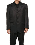 New Men's Three Piece Black Gangster Pinstripe Dress Suit with Matching Vest