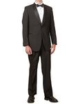 New Men's One Button Vintage Black Shawl Collar Tuxedo Suit