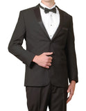 New Men's Slim Fit Super 140's Black Tuxedo Suit