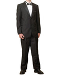 Men's Two Piece 100%  Wool Super 140s Black Tuxedo