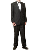 Men's Complete Two Button Five Piece Black Tuxedo Suit