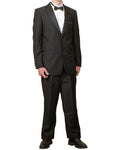 Men's Super 100's Two Button Single Breasted Black Tuxedo Suit