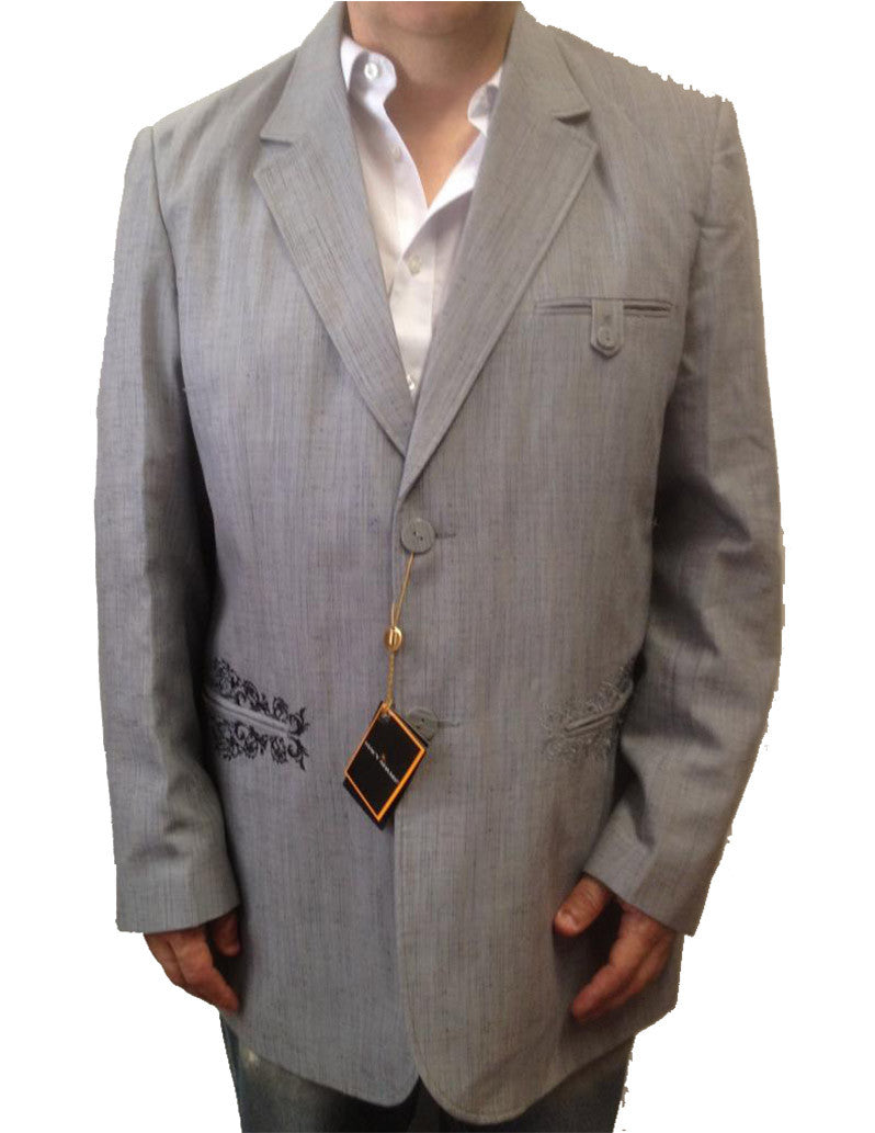 New Men s Stacy Adams Two Button Gray Grey Blazer Suit Jacket