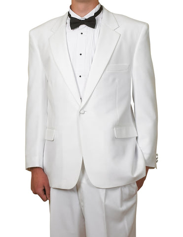 Men's Classic  One Button Two Piece White Tuxedo Suit