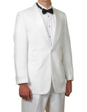 New Men's One Button White Shawl Collar Tuxedo Suit
