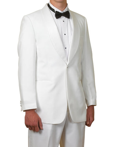 New Men's One Button White Shawl Collar Tuxedo Suit