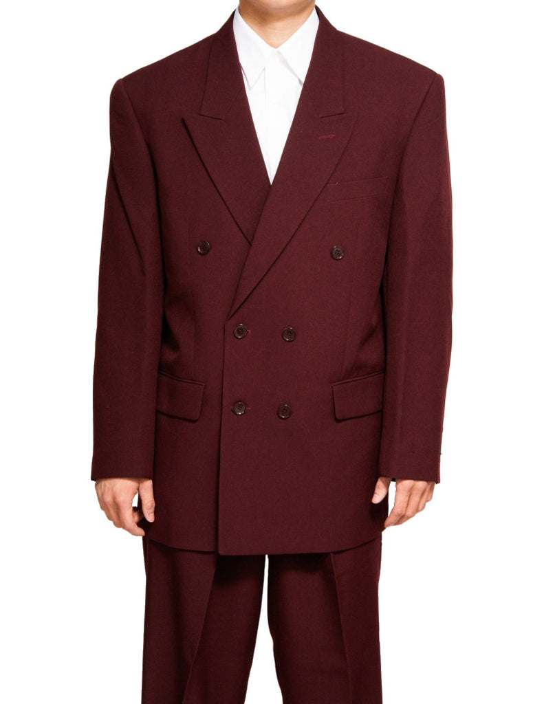 Men's Double Breasted Six Button Formal Burgundy / Maroon (Deep Red) D New Era Factory Outlet Men's Double Breasted Six Button Formal Burgundy / Maroon (Deep Red) D New Era Factory Outlet