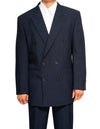 Men's Double Breasted Six Button Formal Navy Blue Dress Suit