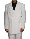 New Mens Double Breasted Cream Off White Dress Suit