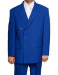Men's Double Breasted Six Button Formal Royal Blue Dress Suit New