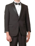 Men's One Button Black Tuxedo Suit, Shirt, Bow Tie, Cummerbund 5 Pcs New