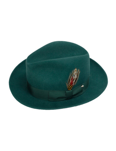Men's 100% Wool Green Untouchable Fedora Style Hat