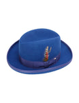 Men's 100% Wool Royal Blue Godfather Fedora Style Hat By Capas