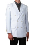 Men's Six Button Double Breasted Dinner Blazer White Suit Jacket