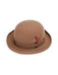 Men's 100% Wool Tan / Beige Derby Bowler Hat by Capas