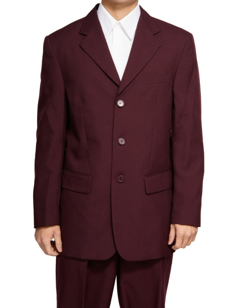 Men's Single Breasted Burgundy / Maroon (Deep Red) Three Button Dress New Era Factory Outlet Men's Single Breasted Burgundy / Maroon (Deep Red) Three Button Dress New Era Factory Outlet