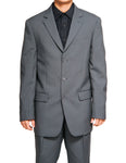 Men's Single Breasted Gray Three Button Dress Suit New