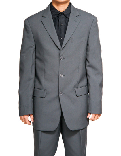 Men's Single Breasted Gray Three Button Dress Suit New