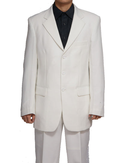 Men's Single Breasted Cream (Soft White) Three Button Dress Suit New