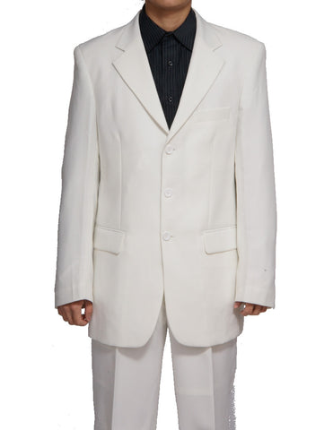 Men's Single Breasted Cream (Soft White) Three Button Dress Suit New