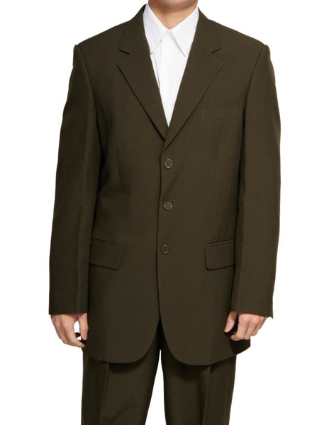 Men's Single Breasted Olive Green Three Button Dress Suit New  New Era  Factory Outlet