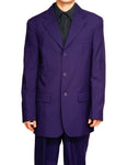 Men's Single Breasted Purple Three Button Dress Suit New