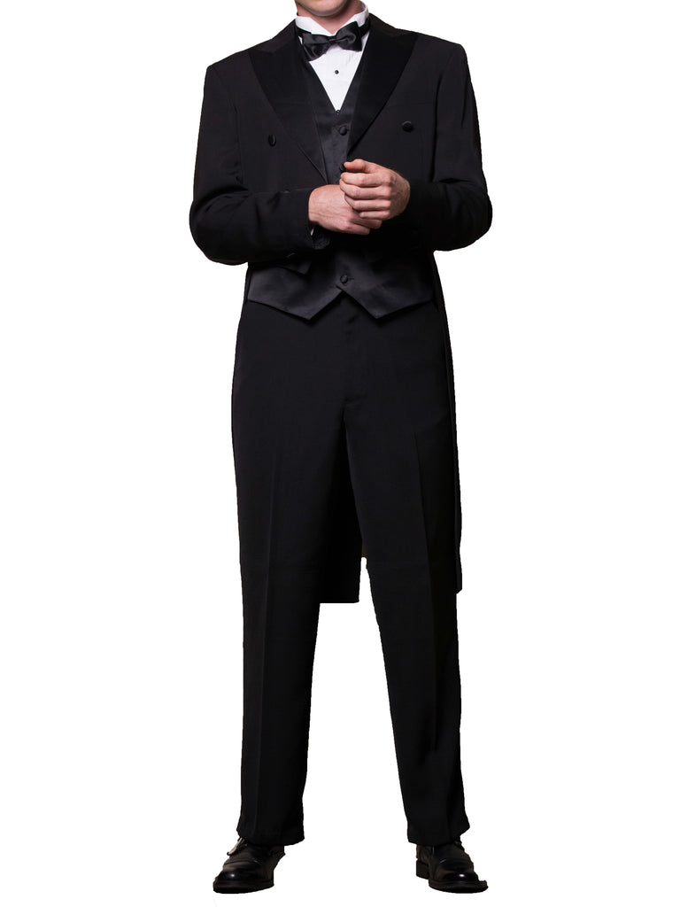 Men's Black Tuxedo with Tails Includes Jacket and Pants Brand New New Era Factory Outlet Men's Black Tuxedo with Tails Includes Jacket and Pants Brand New New Era Factory Outlet