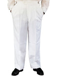 White Pleated Adjustable Tuxedo Pants